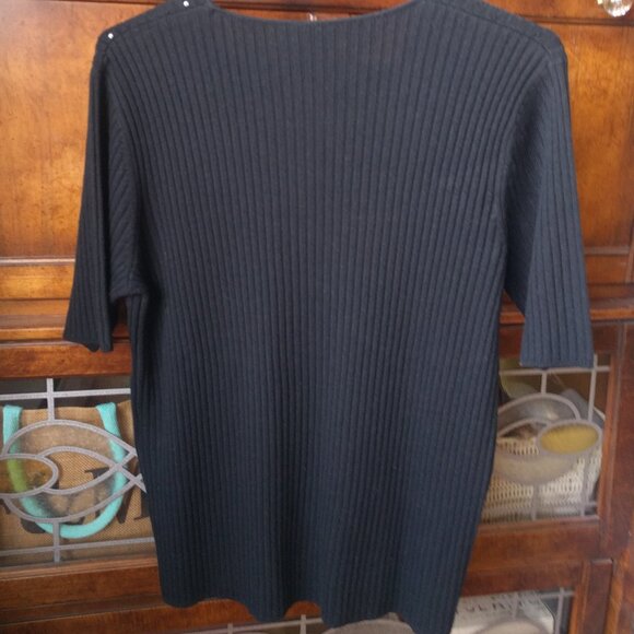 Black BASLER Top 75% Silk 25% Cashmere with Sequin - Picture 2 of 4